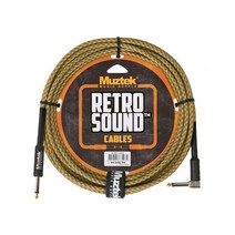 (케이블) Muztek RETRO SOUND Cable 5m Angle Tweed (RS-500L TW) /PLUG 1자 ㄱ자/ 레트로 사운드 악기케이블 잭선, 단품