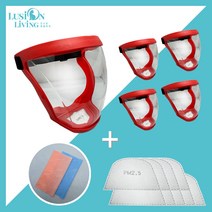 [루시온리빙] 필터형 김서림방지 안면고글 (+필터10개/고급 안경닦이) -복수구매 최대 44%할인 - 색상혼합선택가능 (6가지 컬러) lusi1011 lusi1012, 5개(21%할인), G. 필터형 투명렌즈 [레드]