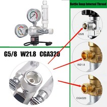 ZRDR 수족관 CO2 너트 인터페이스 W21.8 CGA320 G5/8 M22 CO2 레귤레이터 너트 인터페이스 피팅, 06 파란, 06 파란