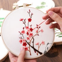 CHINA 해외DIY 자수클래스 집콕취미 동양자수 프랑스자수기초, 등나무 도안세트, 1개