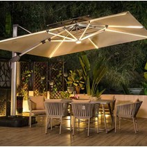 카페 대형파라솔 업소용 식당 루프탑 햇빛 가림막, 알루미늄합금 폴원형 3.0m + 수조