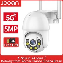 아기캠 베이비 펫캠 가정용CCTV Jooan 3MP 5MP PTZ 와이파이 IP 카메라 오디오 CCTV 감시 야외 4 배 디지털 줌 밤 풀 컬러 무선 방수 보안 z f, 5MP 2.4G 5G 와이파이 64G_CN | 영국 플