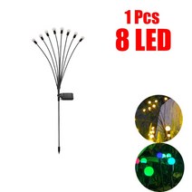 수도배관 부속 태양 LED 조명 야외 정원 장식 풍경 조명 불꽃 놀이 반딧불 잔디 램프 컨트리 하우스 테라스 발코니 장식 램프, 02 8 LED-1pcs_01 Warm Light