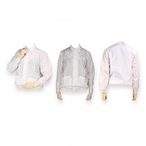 크린복 제전방진복 JT02 Y카라 상의 스카이블루4XL, 화이트L, 1개