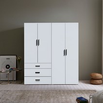 웰튼 블링카1600장롱셋트 800 옷장 800 이불장 800 수납장 원룸 옷장 싱글 옷장 옷 수납장, 화이트-긴문도어이불장+3서랍장롱