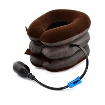 견인치료기 목 교정기 경추 견인기 디스크 보호대, 브라운