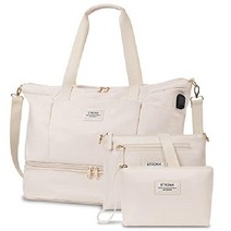 ETRONIK 운동 헬스 체육관 휴대용 가방 경량 짐가방 더플백 크로스백 스포츠, Off White