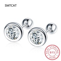 모이사 나이트 보석 여성을 위한 2ct 귀걸이 남성 랩 다이아몬드 화이트 골드 도금 925 스털링 실버 나사 스터드 귀걸이 럭셔리 파인 쥬얼리
