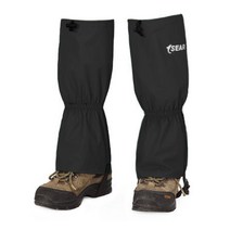 1 쌍의 찢어지지 않는 방수 하이 레그 각반 비 스노우 부츠 커버- 경량 옥스포드 천-하이킹 용, [02] Black