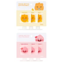 카카오 리틀프렌즈 뷰티 여행용 튜브세트 30ml 3P 액체 용기, 리틀라이언