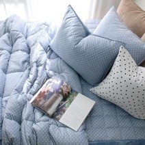 아트박스/메종텍스타일 정전기가 적은 노스파 크로스 극세사 차렵이불 세트 SS 블루