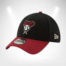 New Era Arizona Diamondbacks 39THIRTY 팀 클래식 스트레치 핏 모자 투톤 블랙 레드 캡(Small - Medium)