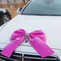 스마일컴퍼니 웨딩카 가전 자동차 선물 장식 인테리어 큐빅 빅리본 왕리본, 큐빅모던리본 단품 핑크