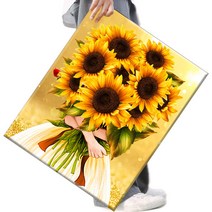 FASEN 액자 보석십자수 캔버스형 DIY 키트 40 x 50 cm, 1세트, FAN52.해바라기 여신입니다