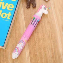 내친구 유니콘 10색 볼펜(핑크) 다색볼펜 선명한펜