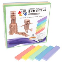 쭈vnv_샘통 카프라 파스텔(비취)100pcs 쌤교구 원목블럭 블록 도형쌓기 쌓기+쭈vnv, ♥쭈vnv