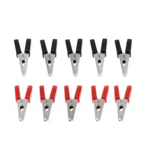 악어 클립의 경우 10x 34mm 절연 핸들 빨간색/검은 그립 와이어 리드 테스트 클립, 다른, 01 Other