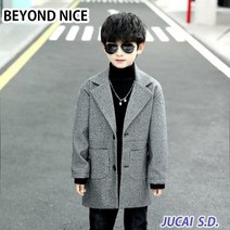 BEYOND NICE 아동 패션 따뜻한 모직 코트 JUCAI010113