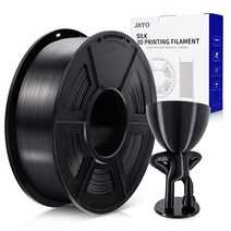 실크 실버 PLA 3D 프린터 필라멘트 1.75mm JAYO 실크 PLA 0.65kg 스풀 3D 인쇄 소재 실크처럼 빛나는 표면 깔끔한 목재 필라멘트 대부분의 FDM 3D, Silk Black