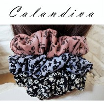 [Calandiva] 가벼운 보들보들 차르르 플라워 포니테일 곱창 헤어끈