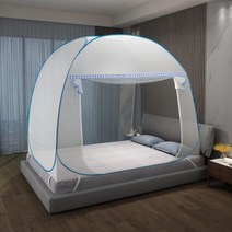 가정용 2020 구매 1.4m1m135cm x2 1인용모기장, T02-눈썹을 펴다 블루체크싱글 문풍기장