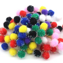 [홈앤스쿨] 칼라 반짝이 뿅뿅이 (18mm) 폼폼이 솜방울 단색 혼합색상, 초록