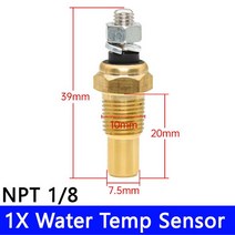 타코메타 타코미터 물오일 온도//오일 압력 게이지/방향타 각도 측정기 오일/수온 센서 프레스 용, 01 NPT1-8 Water Temp