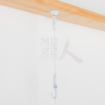 철물인 와이어 액자걸이 (천장설치 - 레일없이 사용), 05. 천장피스 (잠금 소) - 화이트, 1개