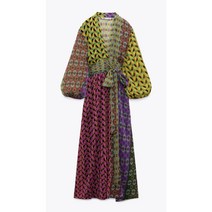 자라 ZARA 스타일 초가을 여성복 브이넥 프린트 원피스 8343009330