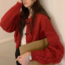 퍼니걸스 9711 데일리 떡볶이 꽈배기 니트 가디건 여성의류