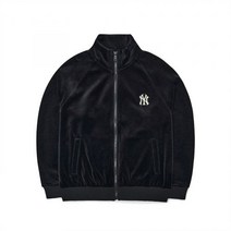 MLB 베이직 스몰로고 벨벳 스텐드넥 집업 NY Black