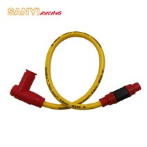 TS GLOBAL 8.8mm 트윈 코어 스파크 플러그 와이어 성능 레이싱 점화 코일 케이블 먼지 핏 자전거 CRF 적합, 04 YELLOW