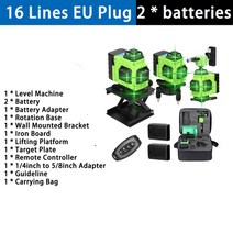 고성능 다기능 16 라인 레이저 레벨링 도구 수직 수평 크로스 라이트 3 엘프 360, 05 Green EU Plug