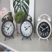 인테리어시계 엔틱한 빈티지 트윈 탁상시계 ( 3TYPE), 블랙