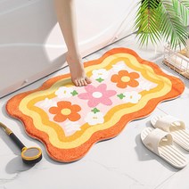 일러스트 꽃 발매트, 오렌지