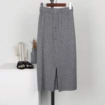퍼니걸스 9880 데일리 밴딩 옆단추 트임 니트 롱 스커트 여성의류