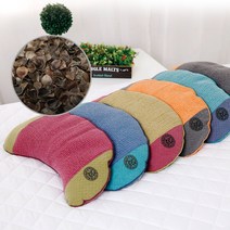 [에코숲라이프] 편백 메밀 자수 반달베개, 레드