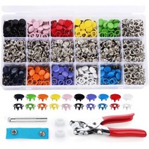 유압 핸드 프레스 펀칭기 가죽공예 200/100개 금속 바느질 버튼 세트/프롱 스냅인 패스너 설치 옷 스냅 DIY 가족 재단사, 100Set A with Piler