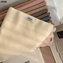 베이직 숏 수염 디자인 솔리드 머플러 여 겨울 롱 캐시미어라이크 머플러 남