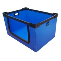 물류박스 오픈형 바구니형 플라스틱 단프라 상자 공장 창고 적재 보관 수납 정리 진열, 대형(파랑), 1개