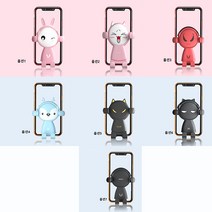 토파즈 IT0016 캐릭터 차량용 핸드폰 거치대 무선충전 흡착형 송풍구 공용 자동차 휴대폰 다용도, 옵션1, 1개