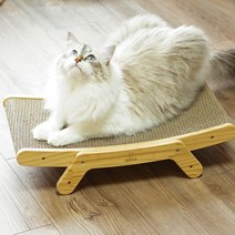 일상교감 고양이 원목 침대형 평판형 스크래쳐, 혼합색상, 1개