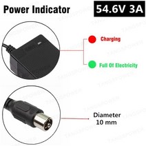 가전부품 TANGSPOWER 54.6V 3A 리튬 배터리 충전기 54.6V3A 13S 48V 리튬 이온 배터리 팩 충전기용 전기 자, 03 RCA_03 UK