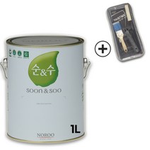 노루페인트 순앤수 100 친환경 내부용 수성페인트 1L 무광 간단세트, 블랙