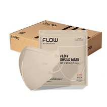 플로우쉴드황사방역마스크(KF94)(대형), 로열 베이지, 50매