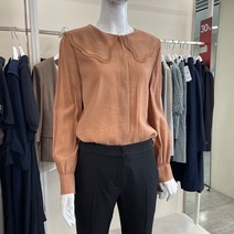 케이엘 KL 물결카라 히든버튼 블라우스 다크오렌지 KW21BLLI0400