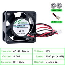 쿨링 저소음 ACP4020 4cm 40mm 팬 인버터 라우터 전원 공급 장치 용 40x40x20mm dc5 V 12V 24V 냉각, 04 12V Double ball