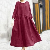 원피스 봄 여름 OPS 여성 롱 쉬폰 드레스 홈웨어 하객룩 오버핏 린넨 치마 빅사이즈 루즈핏 가을 긴팔 돌