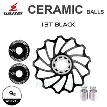 자전거부품WUZEI-MTB/로드 바이크 세라믹 풀리 알루미늄 합금 뒷 변속기 11T 12T 13T 가이드 휠 베어링 자, 12.13T Black, 1개