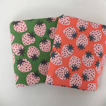 앤패브릭 면원단 베리베리딸기2color 패브릭 원단, 오렌지